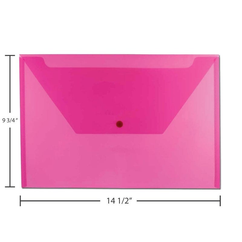 JAM Paper أظرف بلاستيكية من JAM PAPER مع إغلاق بالضغط - كتيب قانوني - 9 3/4 × 14 1/2 - وردي فوشيا - 12/عبوة - Image 5
